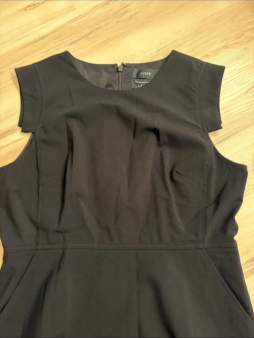 J.Crew New Resume Dress Italian Wool Blend Black Size 14 business casual office